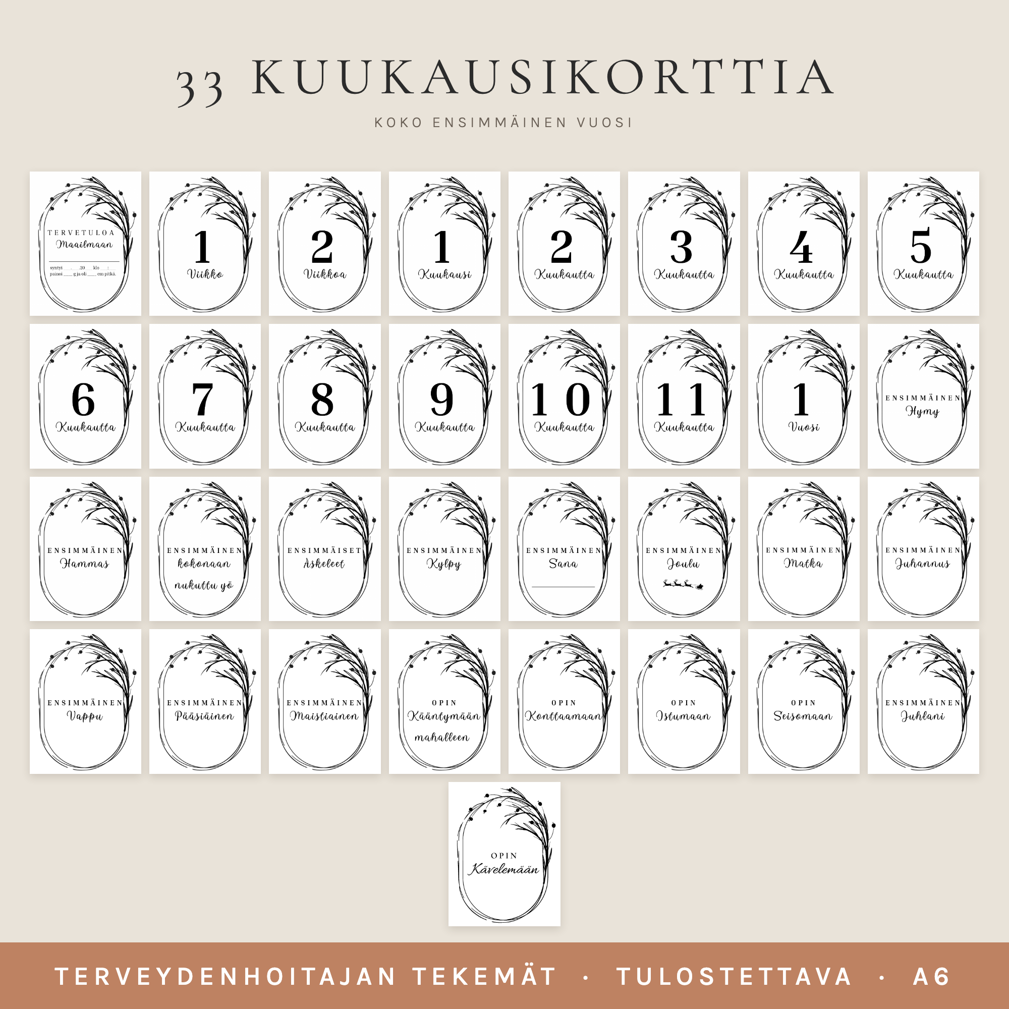 Vauvan kuukausikortit