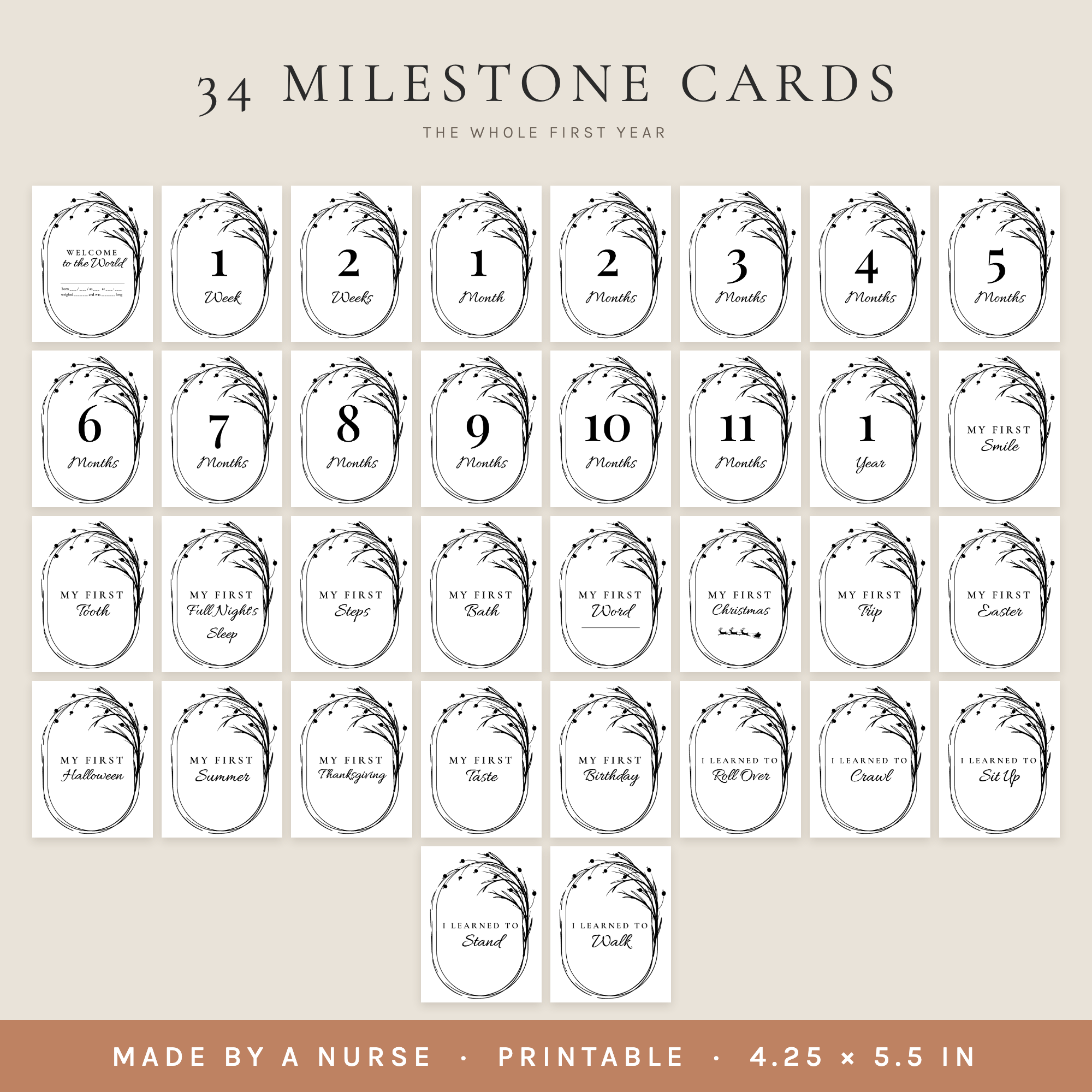 Baby Milestone Cards