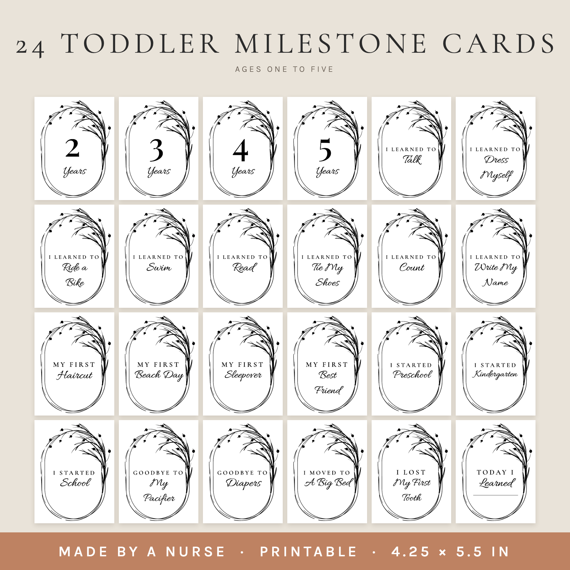 Toddler Milestone Cards